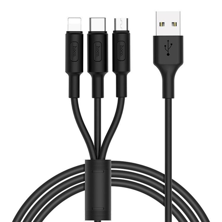 Hoco 3in1 USB-A till USB-C Lightning microUSB kabel X25 1m | 3541 | AlltMobil