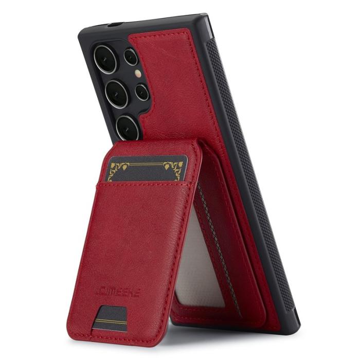 LC.imeeke - LC.IMEEKE L3 Samsung Galaxy S24 Ultra Fodral KonstLäder - Röd