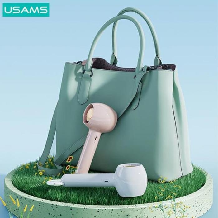 USAMS - USAMS Mini Handfläkt 1200 mAh Candy ZB251FS01 - Vit