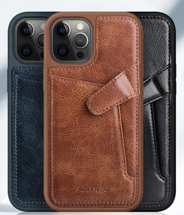 Nillkin - Nillkin Aoge Äkta Läder Fodral iPhone 12 mini - Brun
