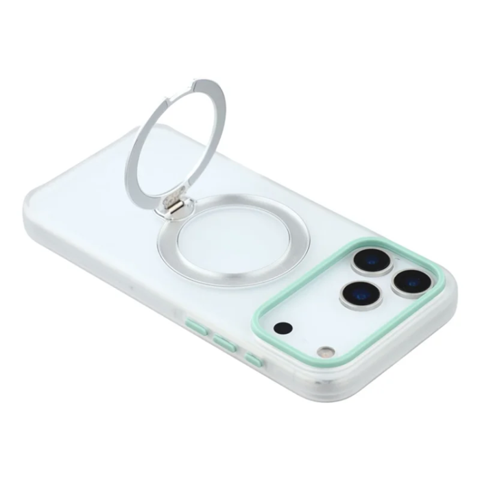 KIGC - KIGC iPhone 17 Pro Max Mobilskal Rotating Kickstand - Transparent