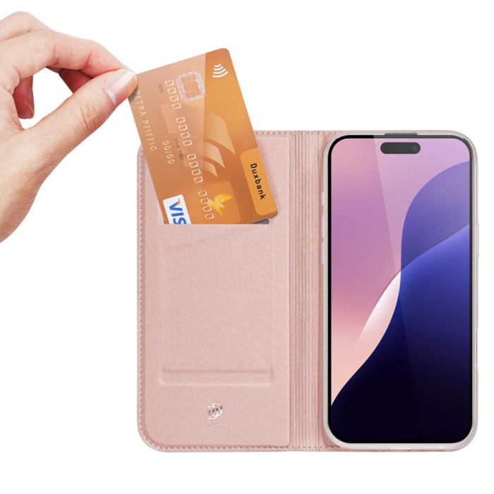 Dux Duci - Dux Ducis iPhone 16 Pro Max Plånboksfodral Skin Pro - Rosa