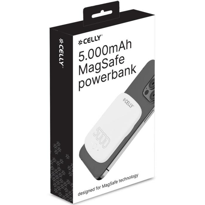 Celly - Celly PowerBank 10W MagSafe Trådlös laddning 5000mAh