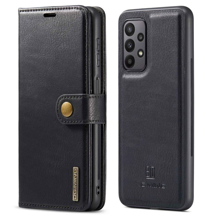 DG.MING - DG.MING Galaxy A14 5G/4G Plånboksfodral Äkta Läder 2-i-1 - Svart