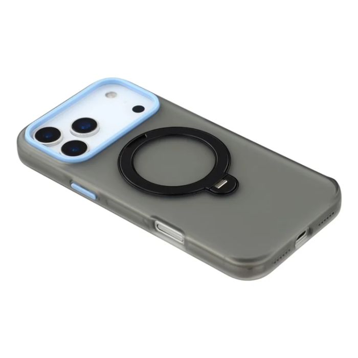 KIGC - KIGC iPhone 17 Pro Max Mobilskal Rotating Kickstand - Svart