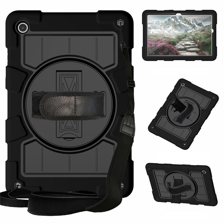 Galaxy Tab A9 Plus Skal Rotating Handrem Med Axelrem - Svart | 2353 | AlltMobil
