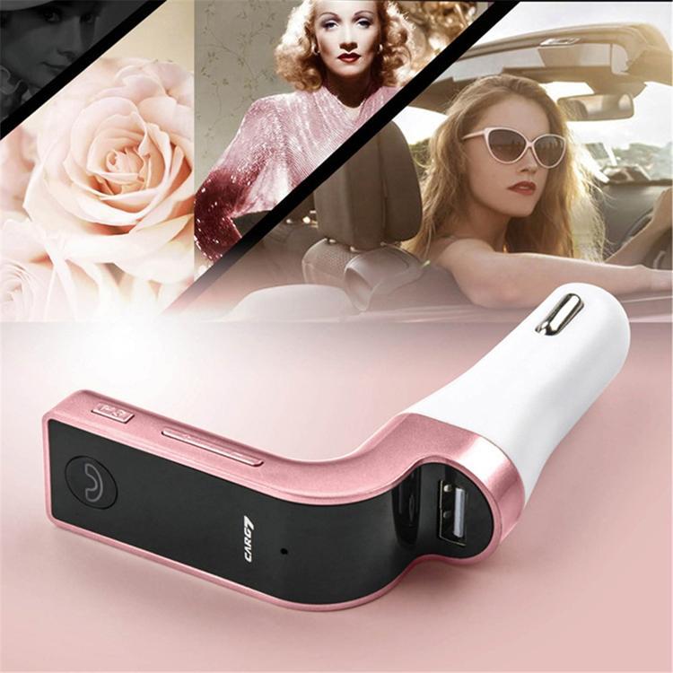 Bil Bluetooth MP3-Spelare FM-Sändare USB-Billaddare G7 (Rosé Guld) | 505295 | AlltMobil