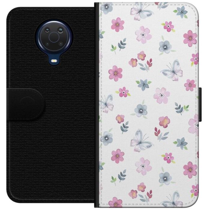 iSecrets - Plånboksfodral till Nokia G20 med Blommor och fjärillar