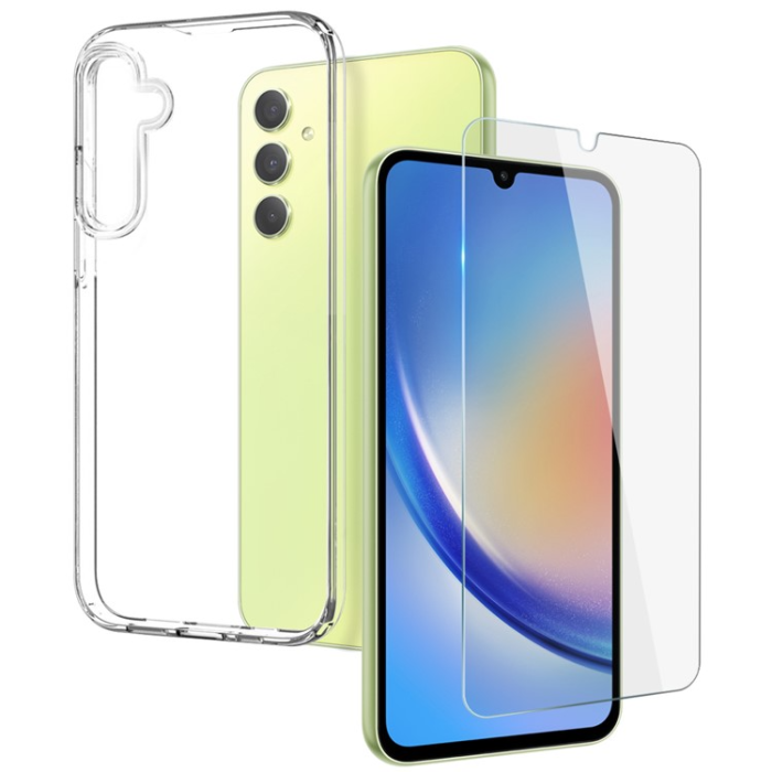 OEM - Galaxy A34 5G Mobilskal Soft TPU med Härdat glas - Clear