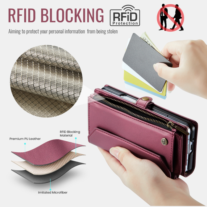 Caseme - CASEME Galaxy Z Fold 7 Plånboksfodral Med Remmar - Röd