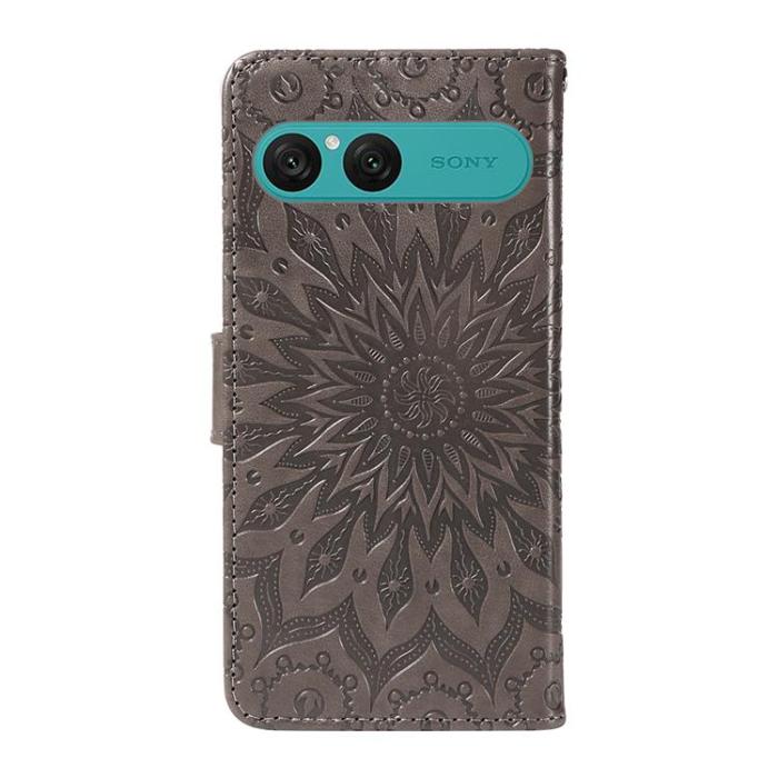A-One Brand - Sony Xperia 10 VII Plånboksfodral Sunflower Imprinted - Grå