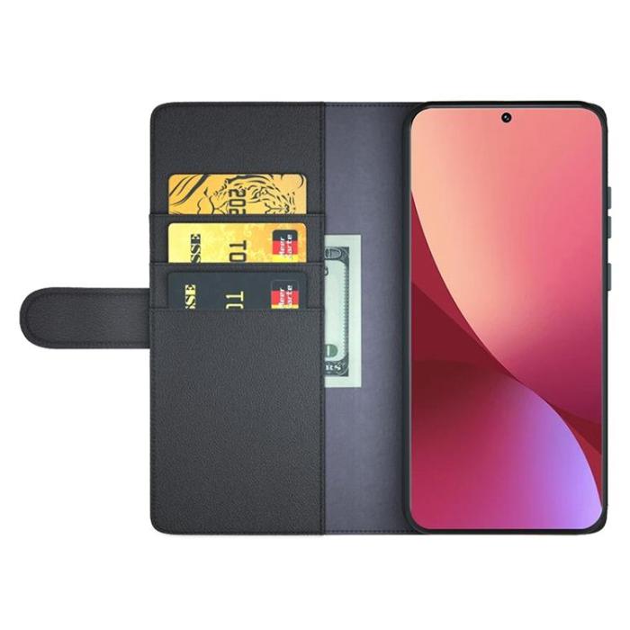 A-One Brand - Folio Flip Äkta Läder Plånboksfodral Xiaomi 12/12X - Brun