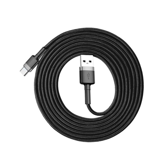 BASEUS - Baseus Cafule USB-C till USB-A kabel 2A 2m - Grå/Svart