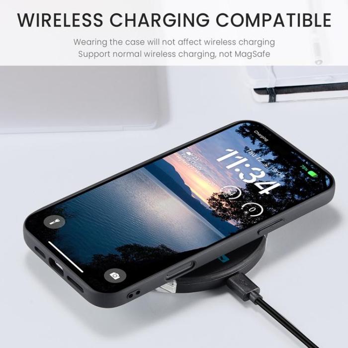 OEM - JEEHOOD iPhone 17 Pro Mobilskal KonstLäder + Plast Avtagbar - Blå