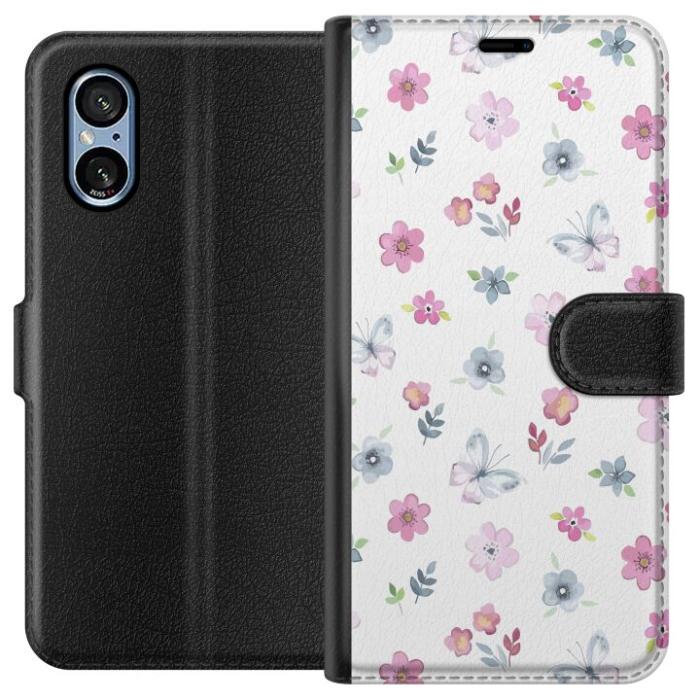 iSecrets - Plånboksfodral till Sony Xperia 10 VI med Blommor och fjärillar