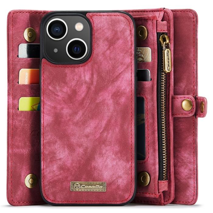 Caseme - CASEME iPhone 15 Plus Plånboksfodral 008 Detachable - Röd
