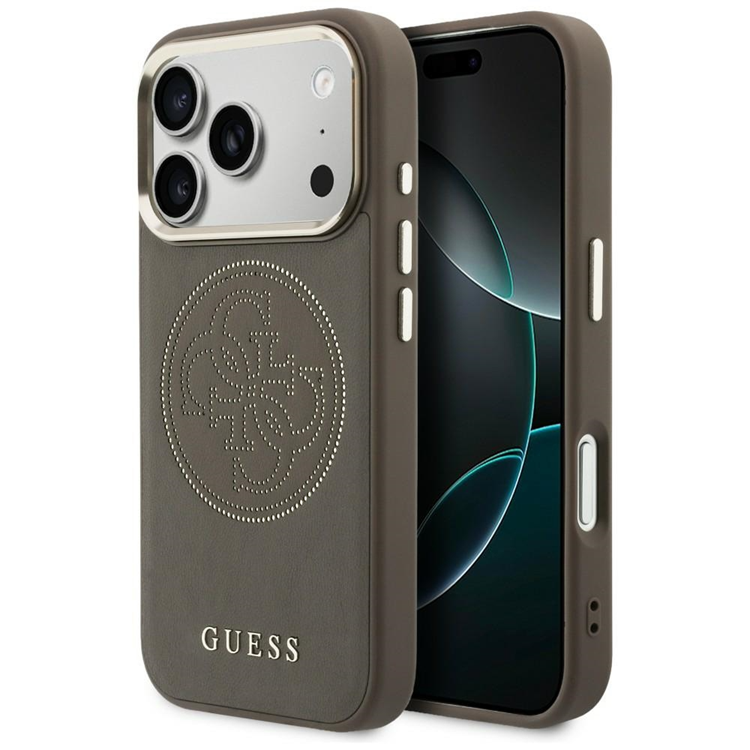Guess Mobilskal För iPhone 17 Pro Max MagSafe Perforated 4G - Brun