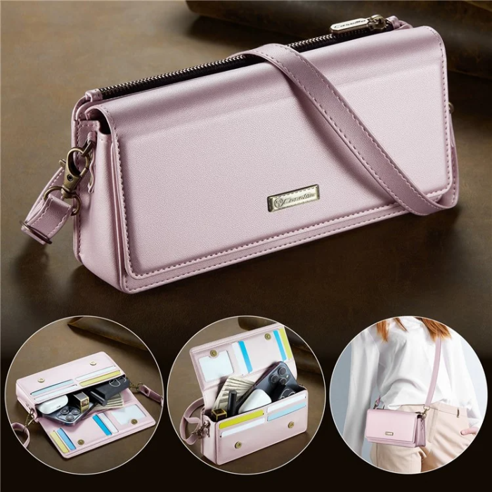 Caseme - CASEME Crossbody Väska RFID Blocking Me30 Max Läder - Rosa