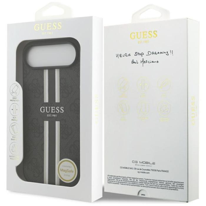 Guess - Guess iPhone 17 Air Mobilskal MagSafe 4G Printed Stripes - Svart