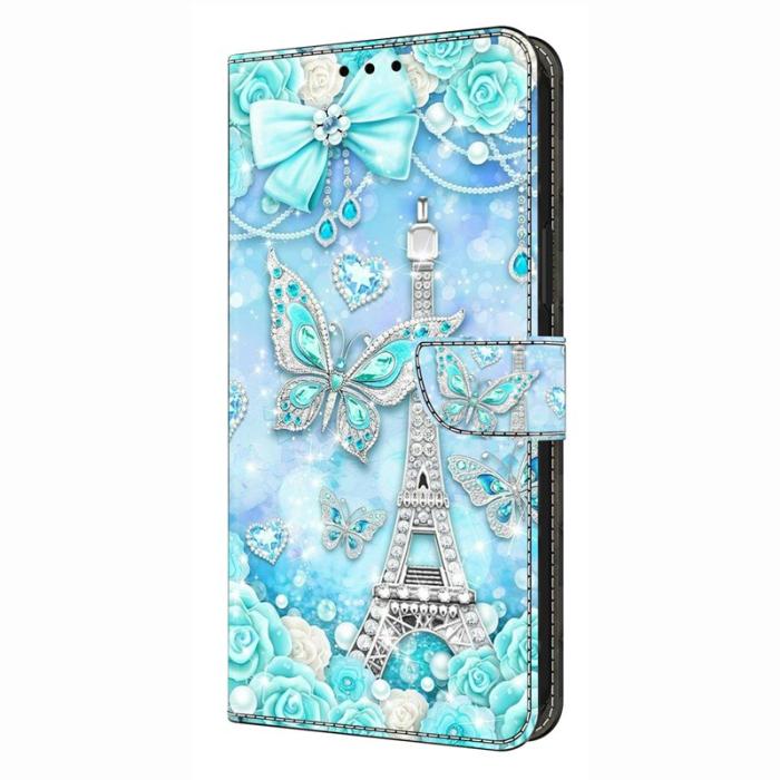 OEM - Samsung Galaxy S26 Fodral Mönstertryck Ställ Läder Flip - Blå