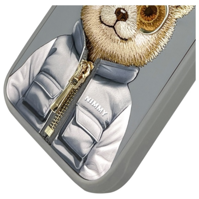 NIMMY - Nimmy iPhone 16 Pro Max Mobilskal Cool & Cute 2.0 Bear - Grå