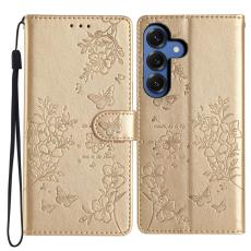 OEM - Samsung Galaxy S26 Plus Fodral Konstl&auml;der Flip Cover - Guld