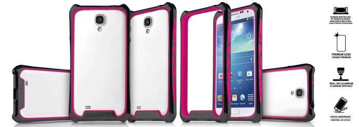 ItSkins - ITSkins Toxik Aluminium Bumper till Samsung Galaxy S4 i9500 (Svart-Magenta) + Sk