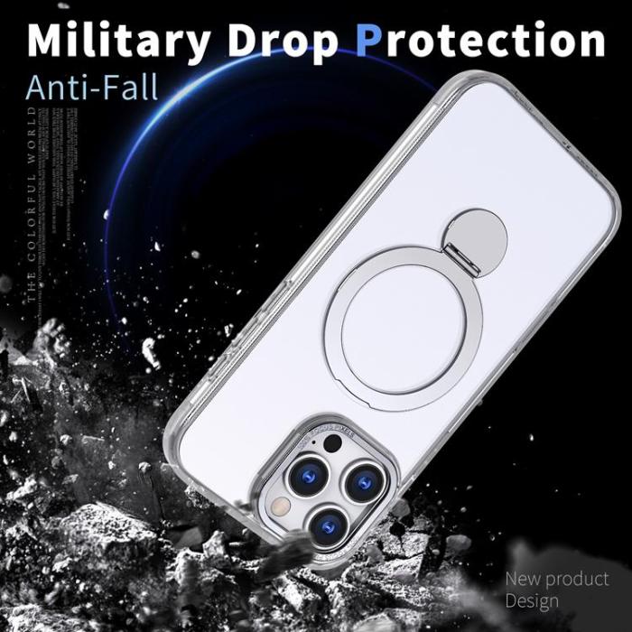 A-One Brand - iPhone 14 Pro Max Mobilskal MagSafe Rotating Kickstand - Transparent
