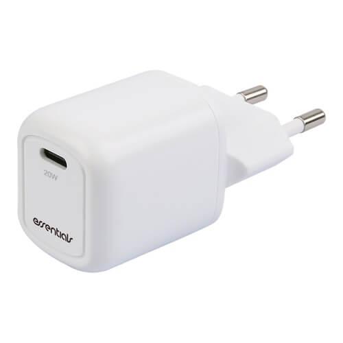 Essentials Wall Charger, PD, 20W, USB-C, Vit