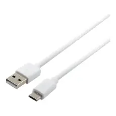 Essentials - Essentials USB-A till microUSB Kabel 1m Polybag White