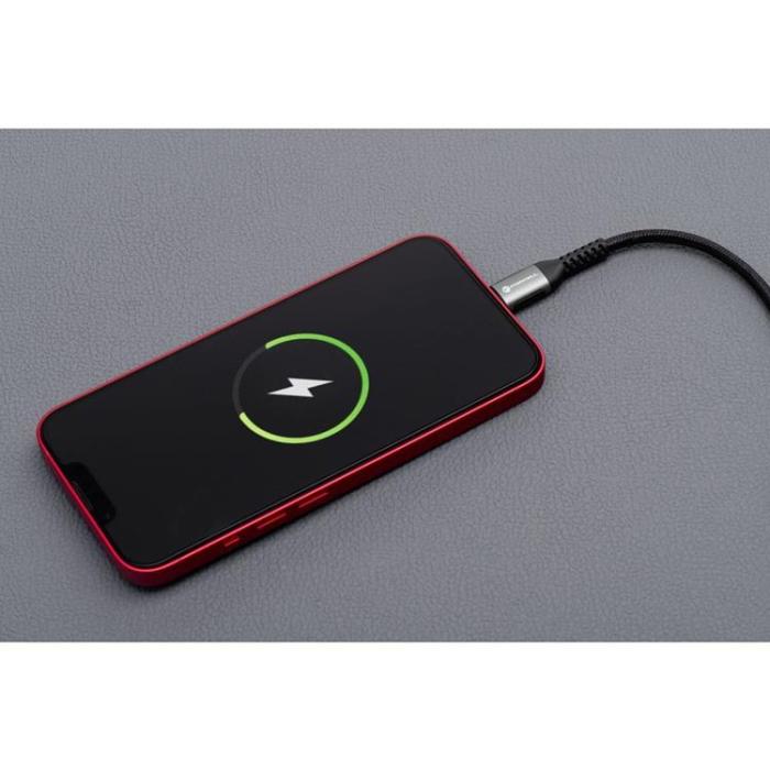 Forcell - Forcell USB-C till Lightning Kabel 27W 2m PD 3A Cafule - Svart