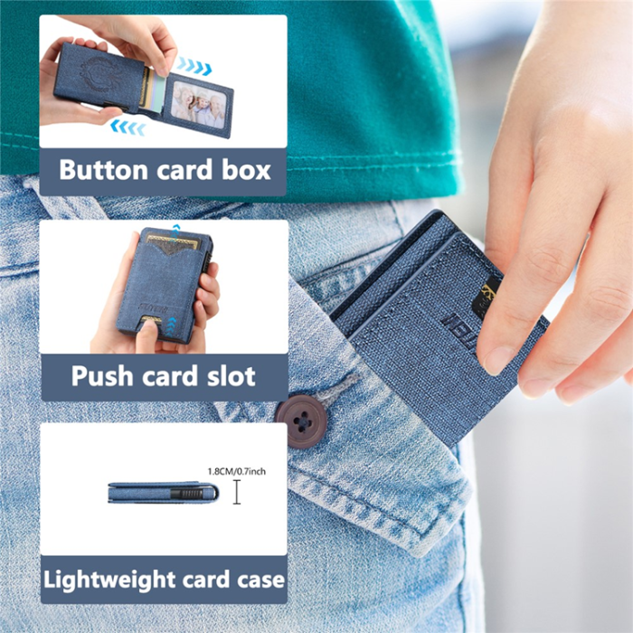 KIGC - SUTENI Korthållare Automatiskt Pop-Up Metall Imprint Jeans