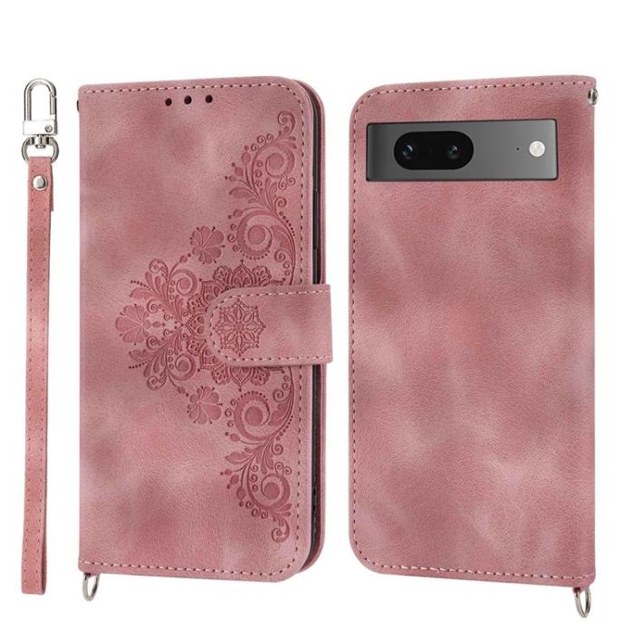 A-One Brand - Google Pixel 7 Plånboksfodral Imprinted Flower - Rosa