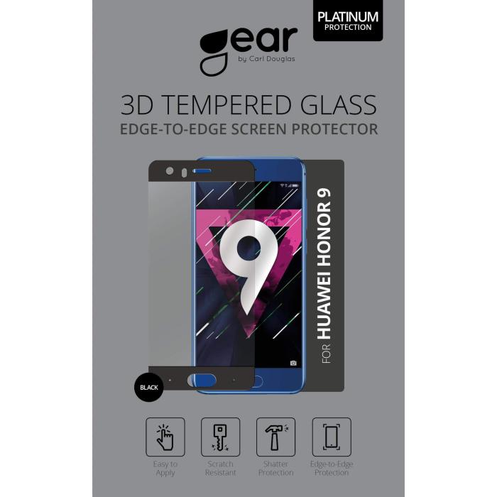 UTGATT1 - GEAR Härdat 3D Glas till Huawei Honor 9 Edge to Edge - Svart