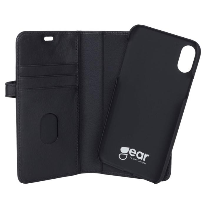 UTGATT4 - GEAR Buffalo äkta läder Plånboksfodral iPhone XS / X - Svart