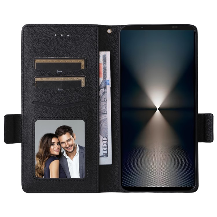 A-One Brand - Sony Xperia 1 VII Plånboksfodral Litchi Texture Med Rem 