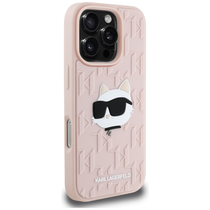 KARL LAGERFELD - Karl Lagerfeld iPhone 16 Pro Mobilskal Rubber Monogram - Rosa