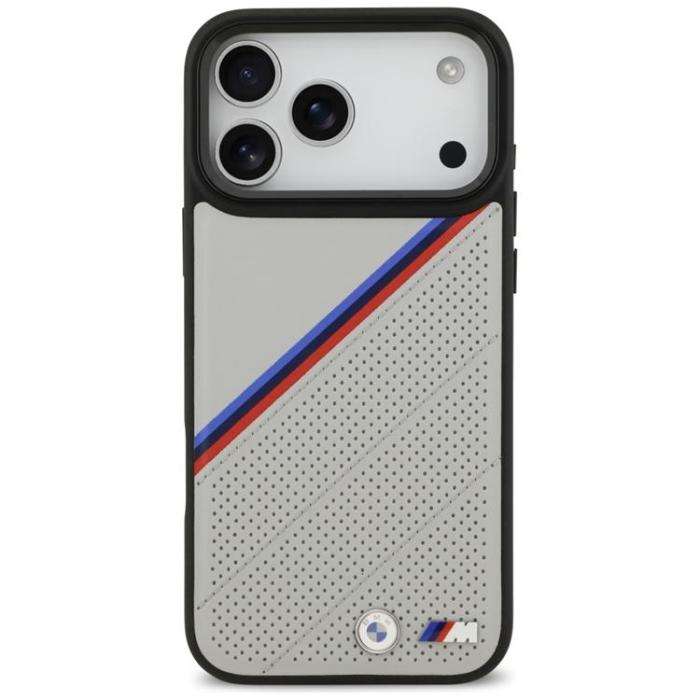 BMW - BMW iPhone 17 Pro Max Mobilskal MagSafe M Tricolor Metal Logo - Grå