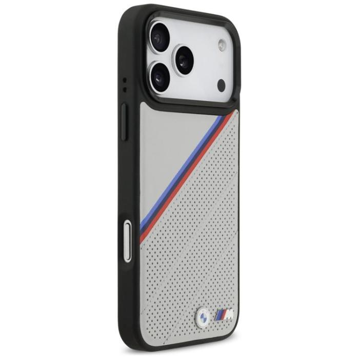BMW - BMW iPhone 17 Pro Max Mobilskal MagSafe M Tricolor Metal Logo - Grå