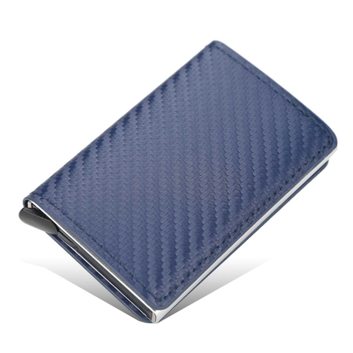 BAELLERRY - BAELLERRY Korthållare RFID Automatic Pop Up PU-läder - Blå