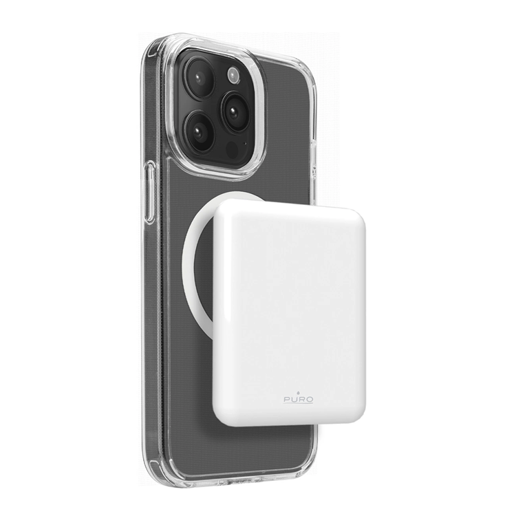 Puro MagSafe Powerbank 5000mAh me USB-C - Vit | 505295 | AlltMobil