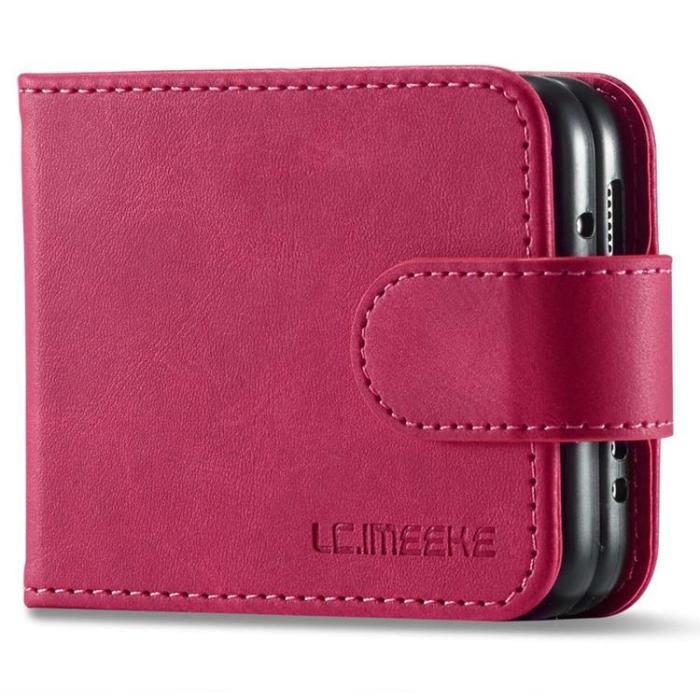 UTGATT1 - LC.IMEEKE Galaxy Z Flip 4 Plånboksfodral PU-Läder - Rosa