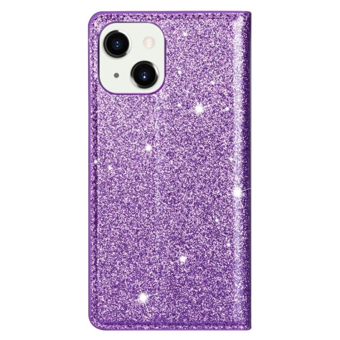 OEM - Glittrande Plånboksfodral iPhone 13 Mini - Lila