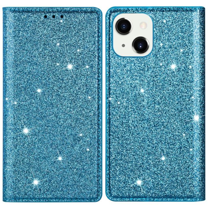 OEM - Glittrande Plånboksfodral iPhone 13 Mini - Blå