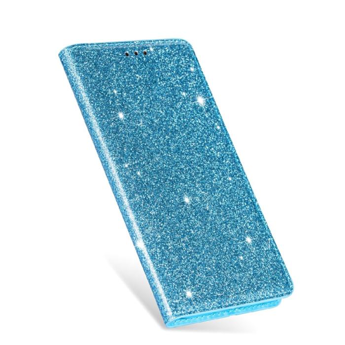 OEM - Glittrande Plånboksfodral iPhone 13 Mini - Blå