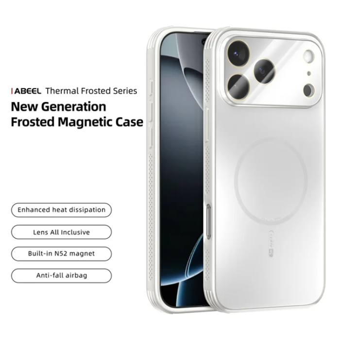 ABEEL - ABEEL iPhone 17 Pro Mobilskal Magsafe med Linsfilm - Vit