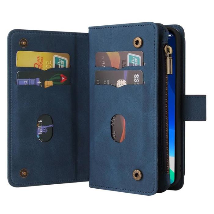 OEM - iPhone 14 Pro Plånboksfodral KT Zipper - Blå