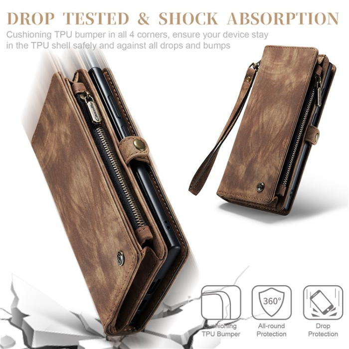 Caseme - Caseme Galaxy S23 Ultra Plånboksfodral Detachable - Brun