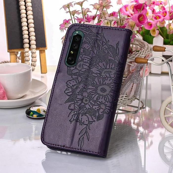 A-One Brand - Sony Xperia 1 IV Plånboksfodral Butterfly - Lila