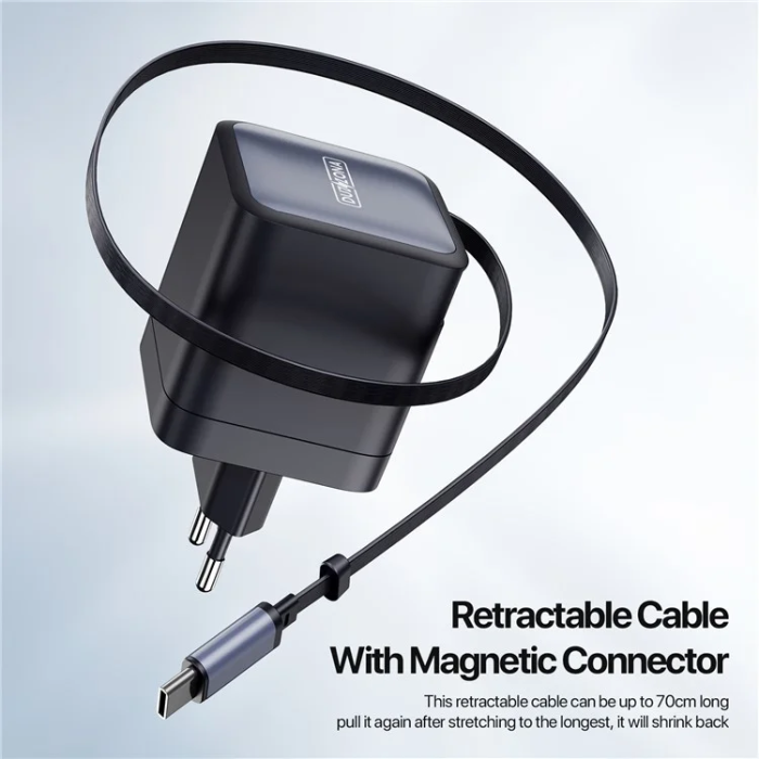 DUZZONA - DUZZONA GaN Snabbladdare USB-C 65W Retractable USB-C Kabel EU